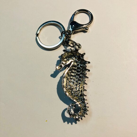 Seahorse Keychain With Crystal Accents Keyring - Picture 2 of 2